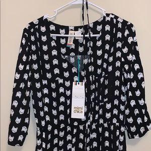 **NWT** L cat prints midi dress